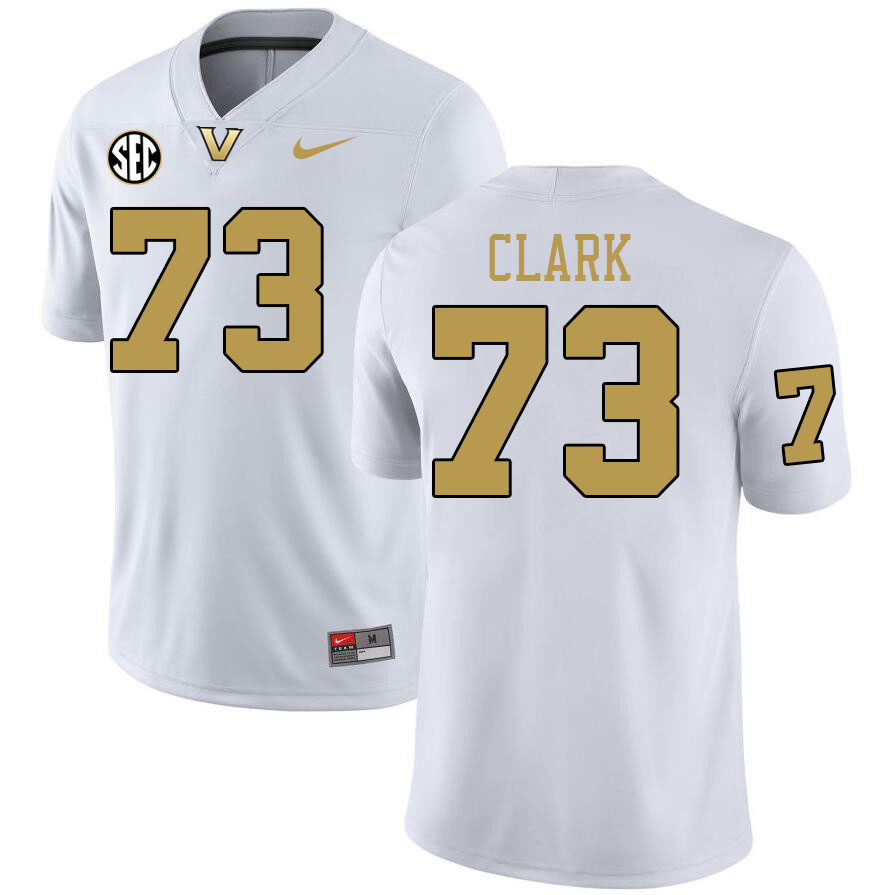 Vanderbilt Commodores #73 Charlie Clark College Football Jerseys 2024 Uniforms Stitched-White